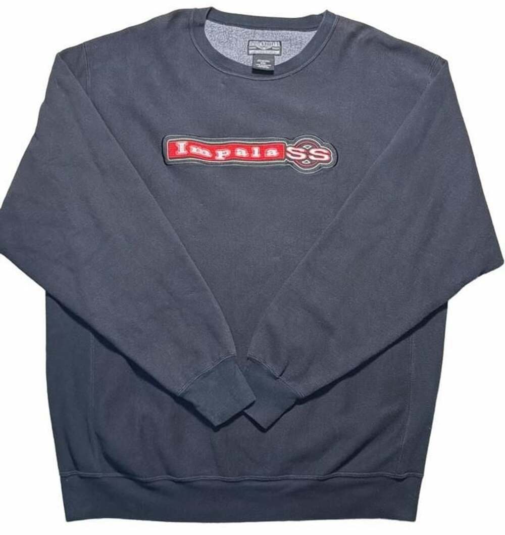 Vintage Steve & Barry's Chevrolet Impala SS Embroidered Black Crewneck XXL